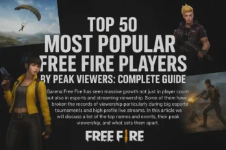 Top 50 Most Popular Free Fire Players By Peak Viewers